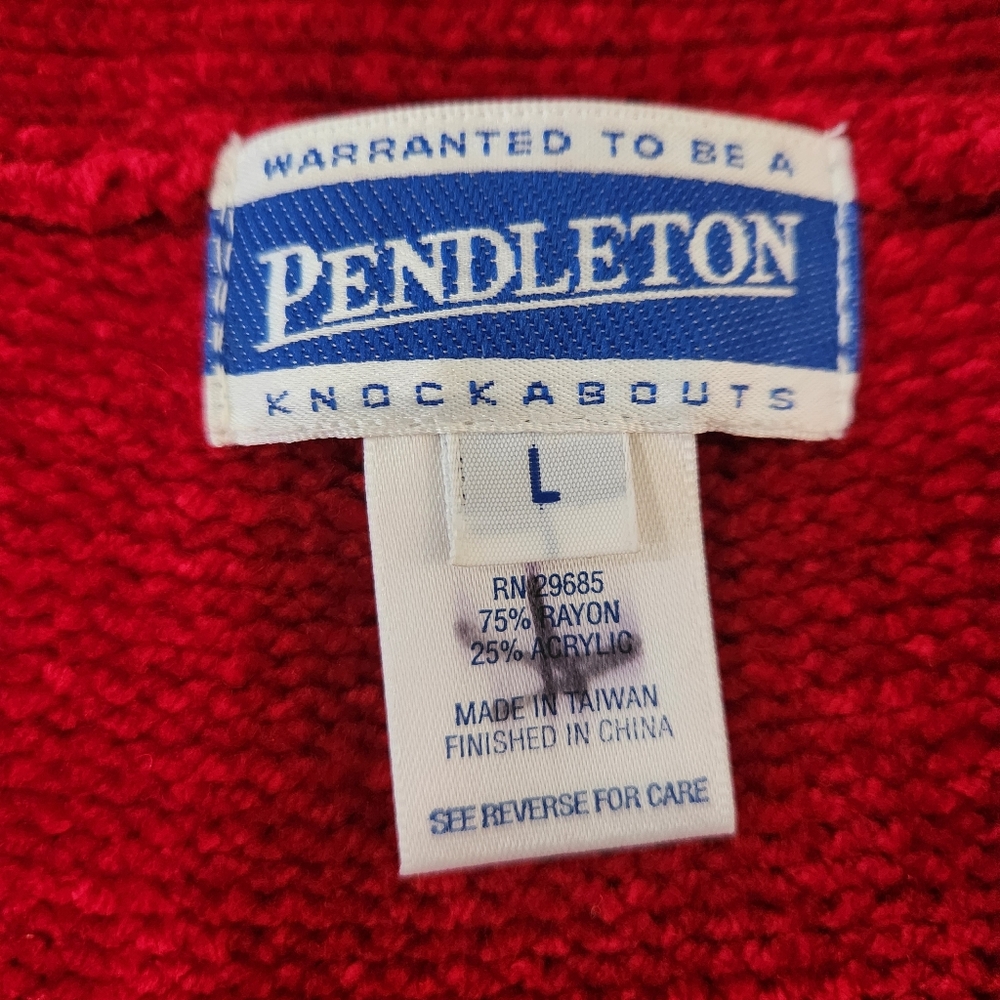 Vtg Pendleton Knockabouts Knit Embroidered Sweater Cadigan Vest Large Western - Picture 5 of 10